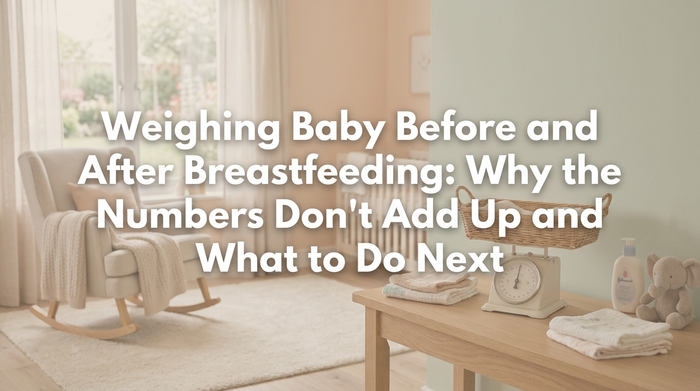 Lactation consultant demonstrating baby positioning on digital scale in clinical setting