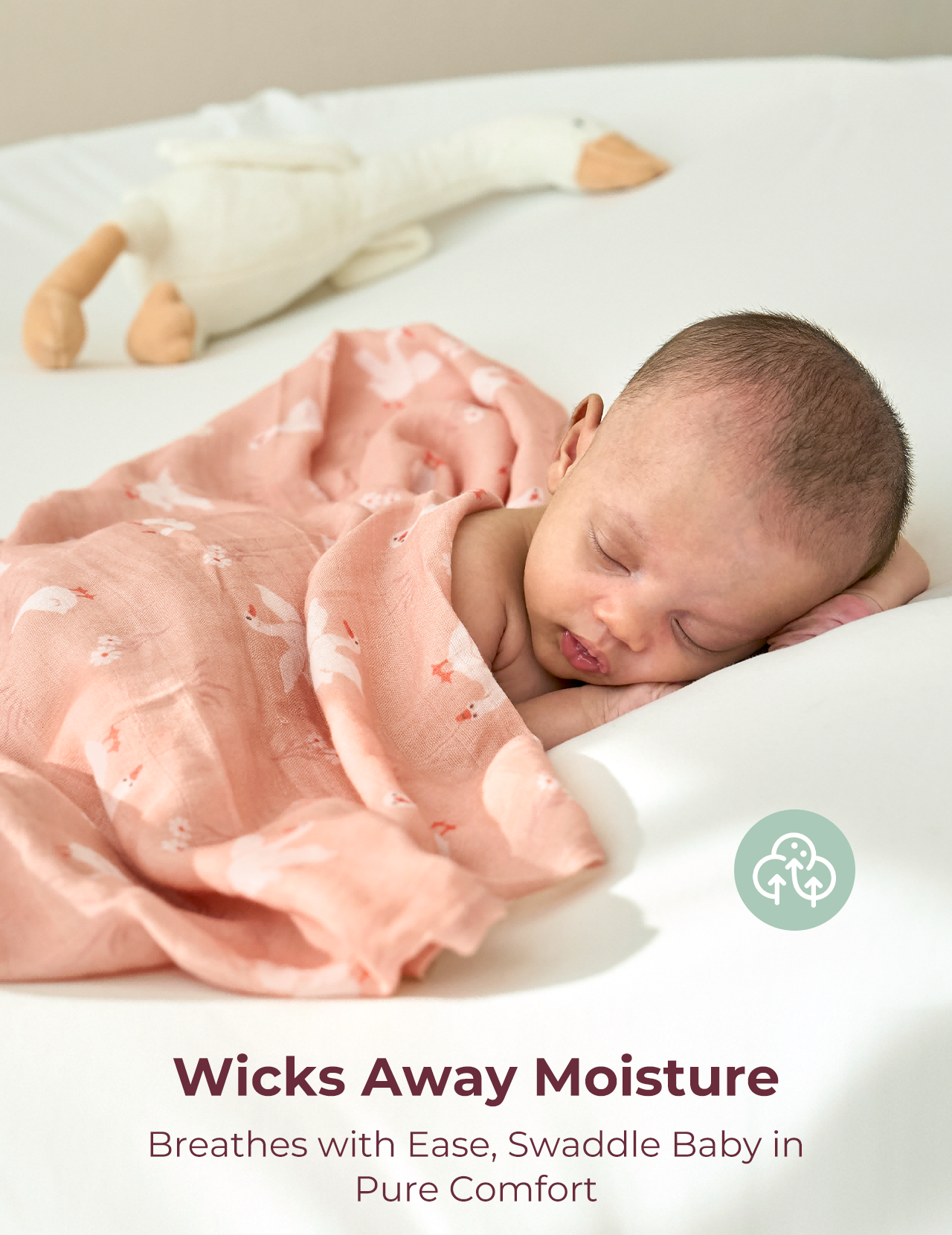 Momcozy Softness Swaddle Koce - Purple Flower (2 paczki)