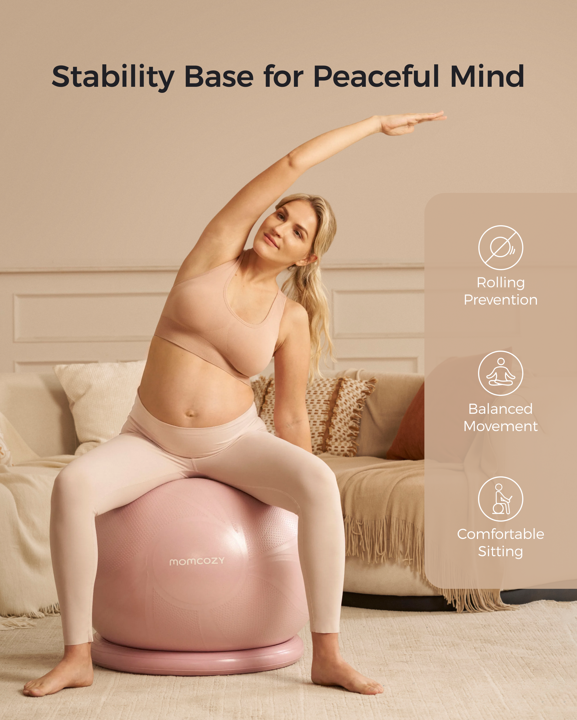 Pregnancy Essential Bundle：Pregnancy Ball & Wide Calf Compression Sports Socks
