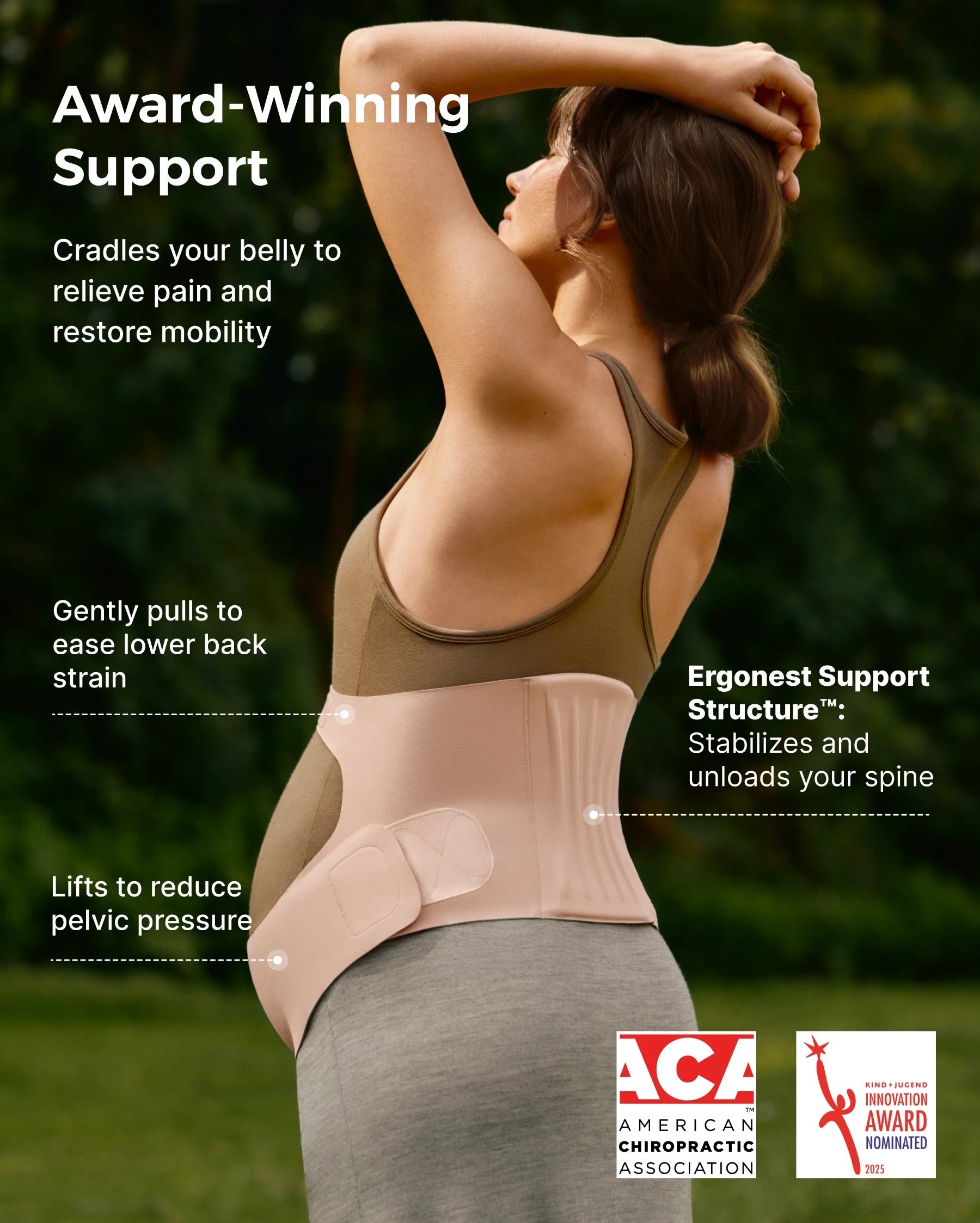 Pregnancy Comfort Bundle: Ergonest Belly Band and Ultra Soft Seamless Nursing Bra YN21
