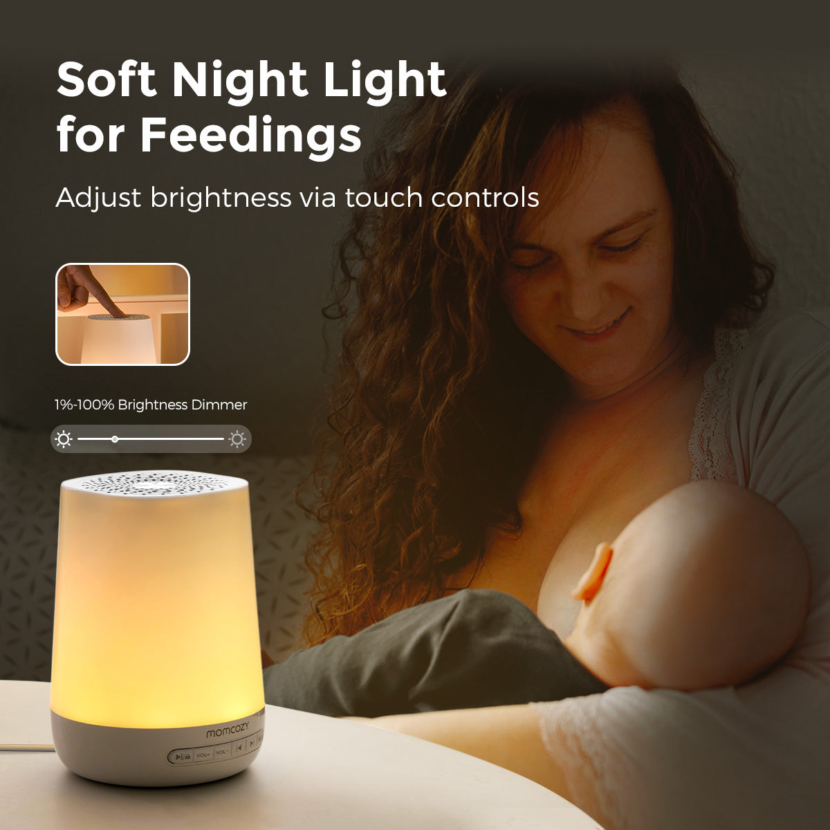 Machine à sons portable Momcozy pour bébé – Bruit blanc, berceuses & télécommande App