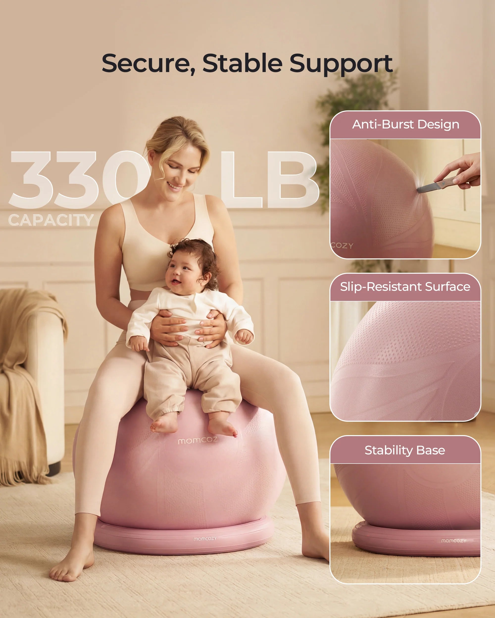 Pregnancy Essential Bundle：Pregnancy Ball & Wide Calf Compression Sports Socks