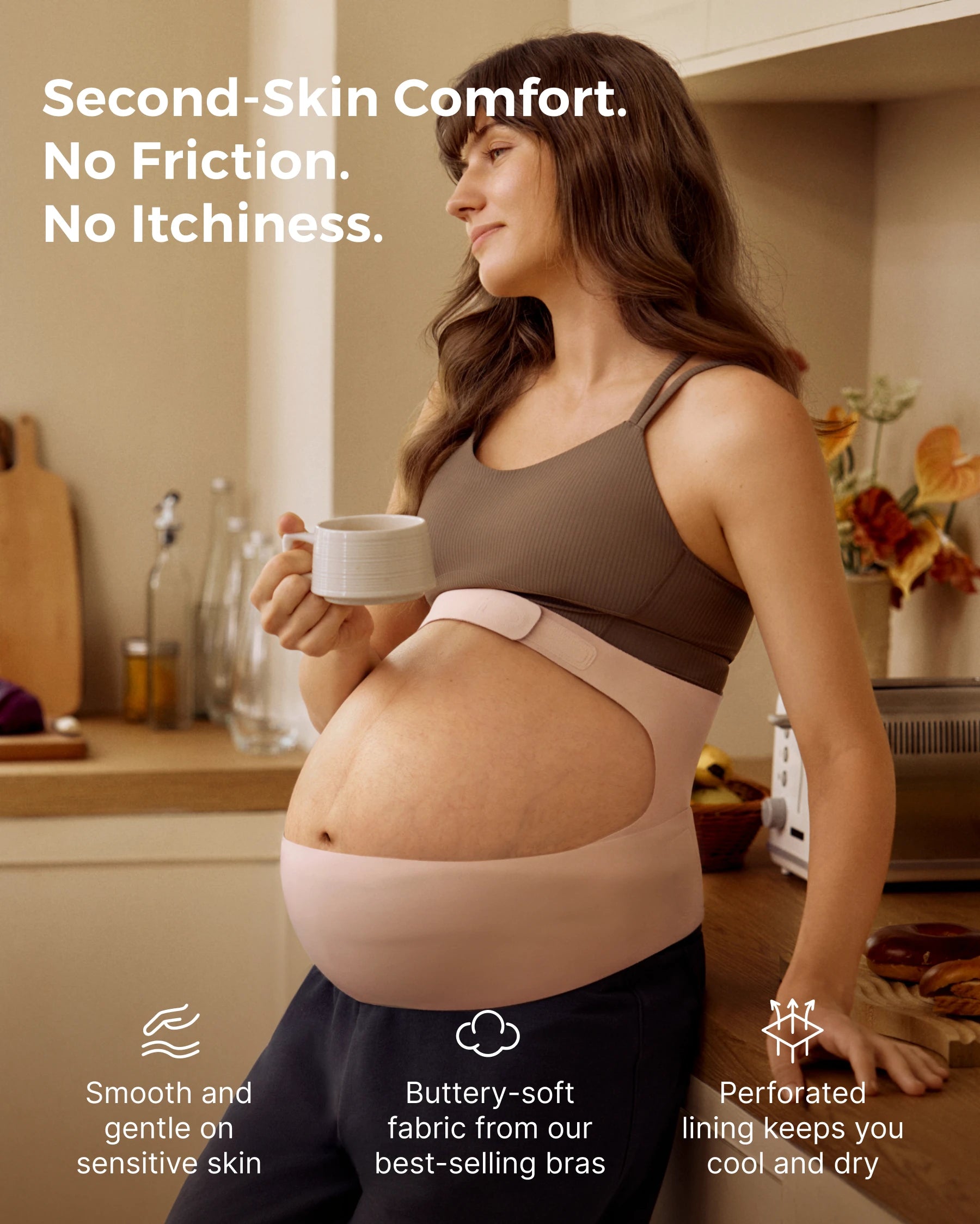 Pregnancy Comfort Bundle: Ergonest Belly Band and Ultra Soft Seamless Nursing Bra YN21