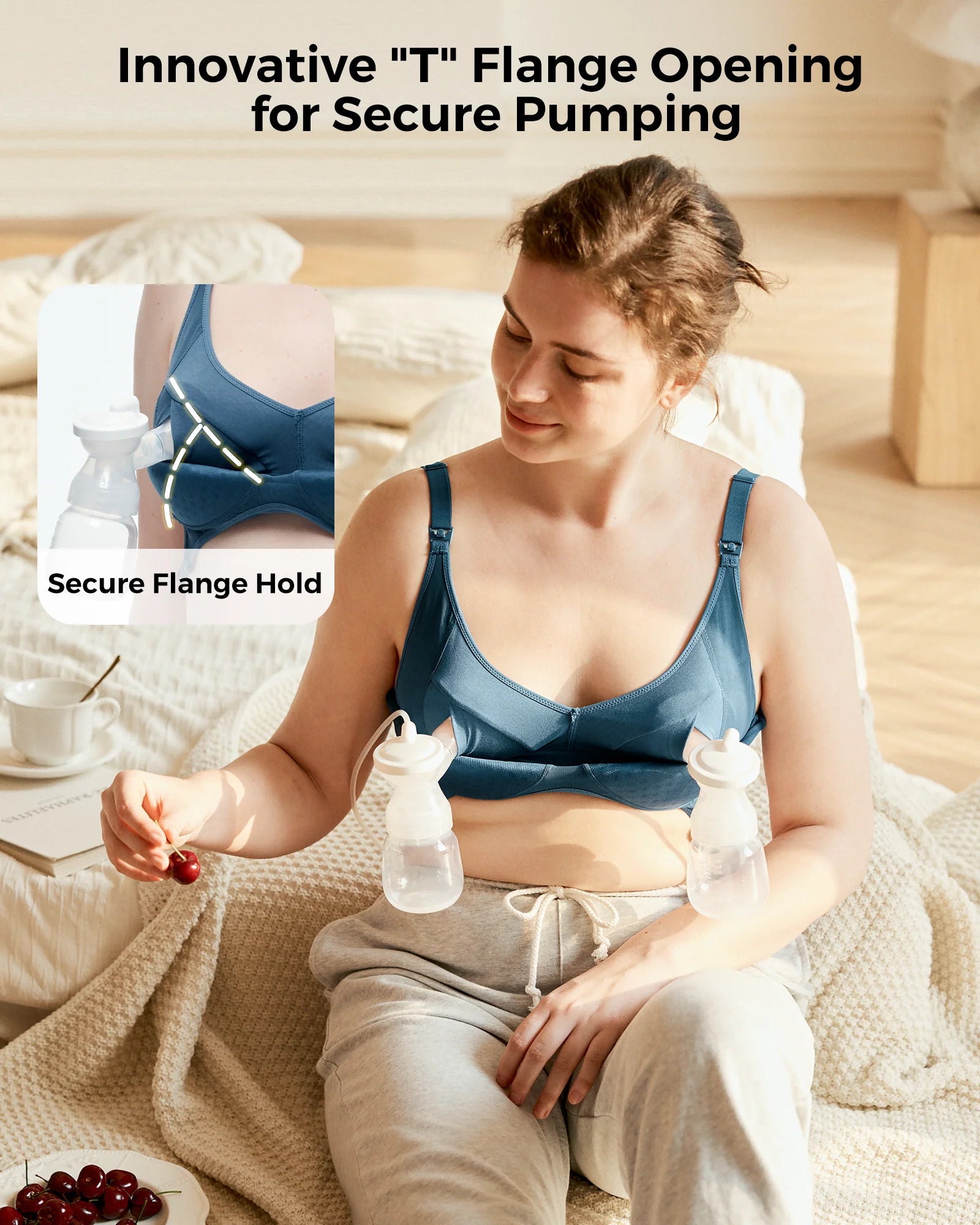 Momcozy Tencel™ Fabric Seamless Breast Pump Bra