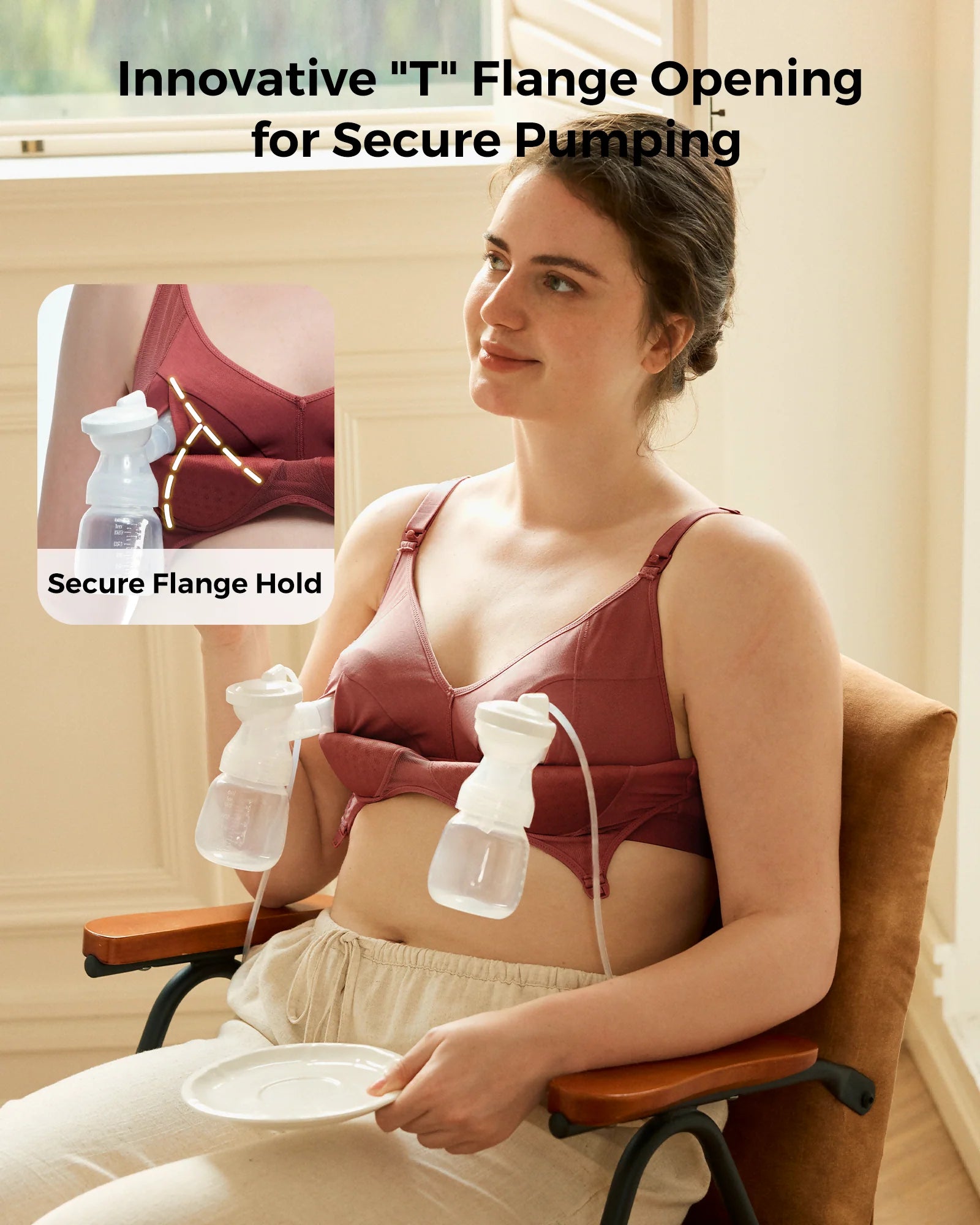 Momcozy Tencel™ Fabric Seamless Breast Pump Bra