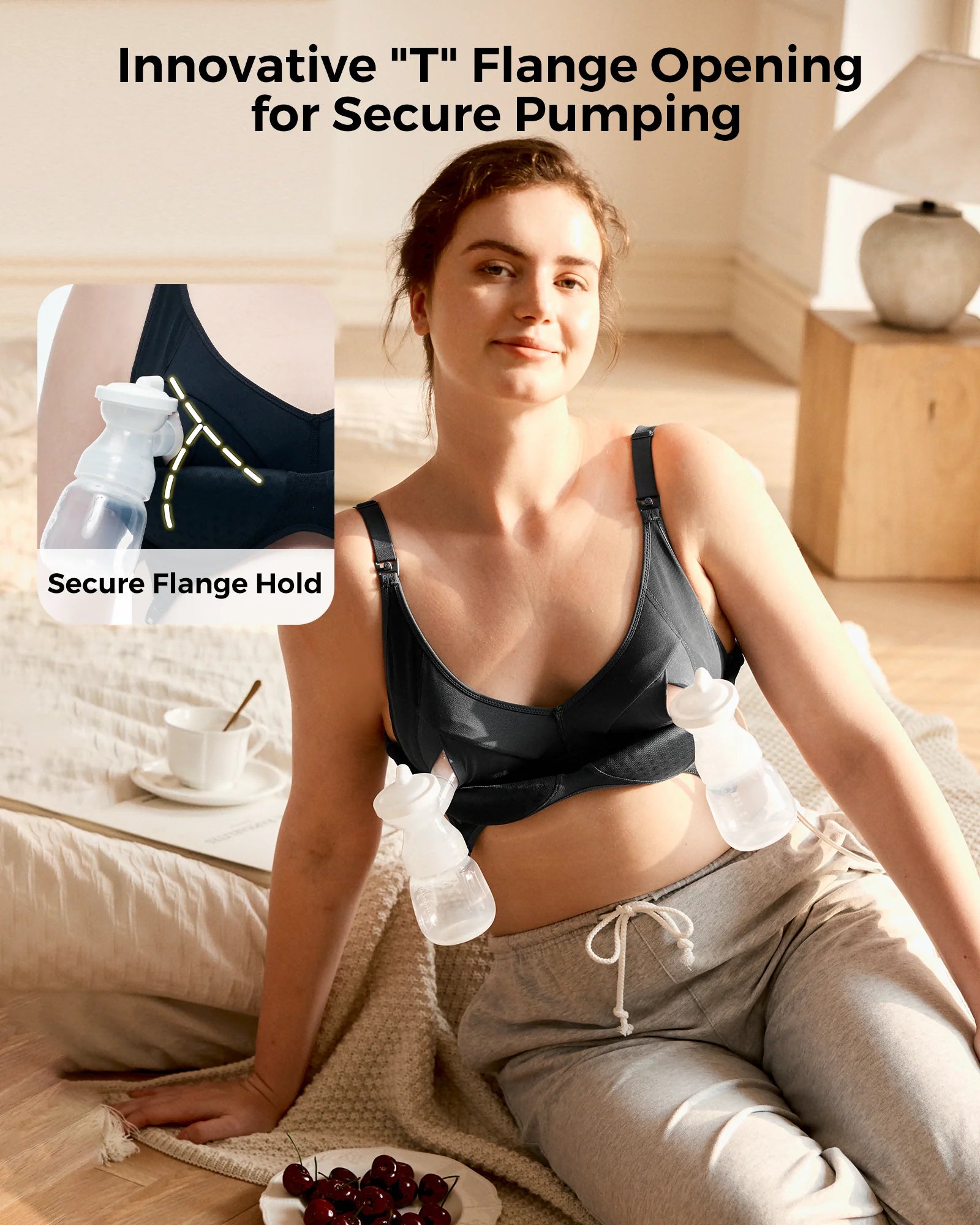 Momcozy Tencel™ Fabric Seamless Breast Pump Bra