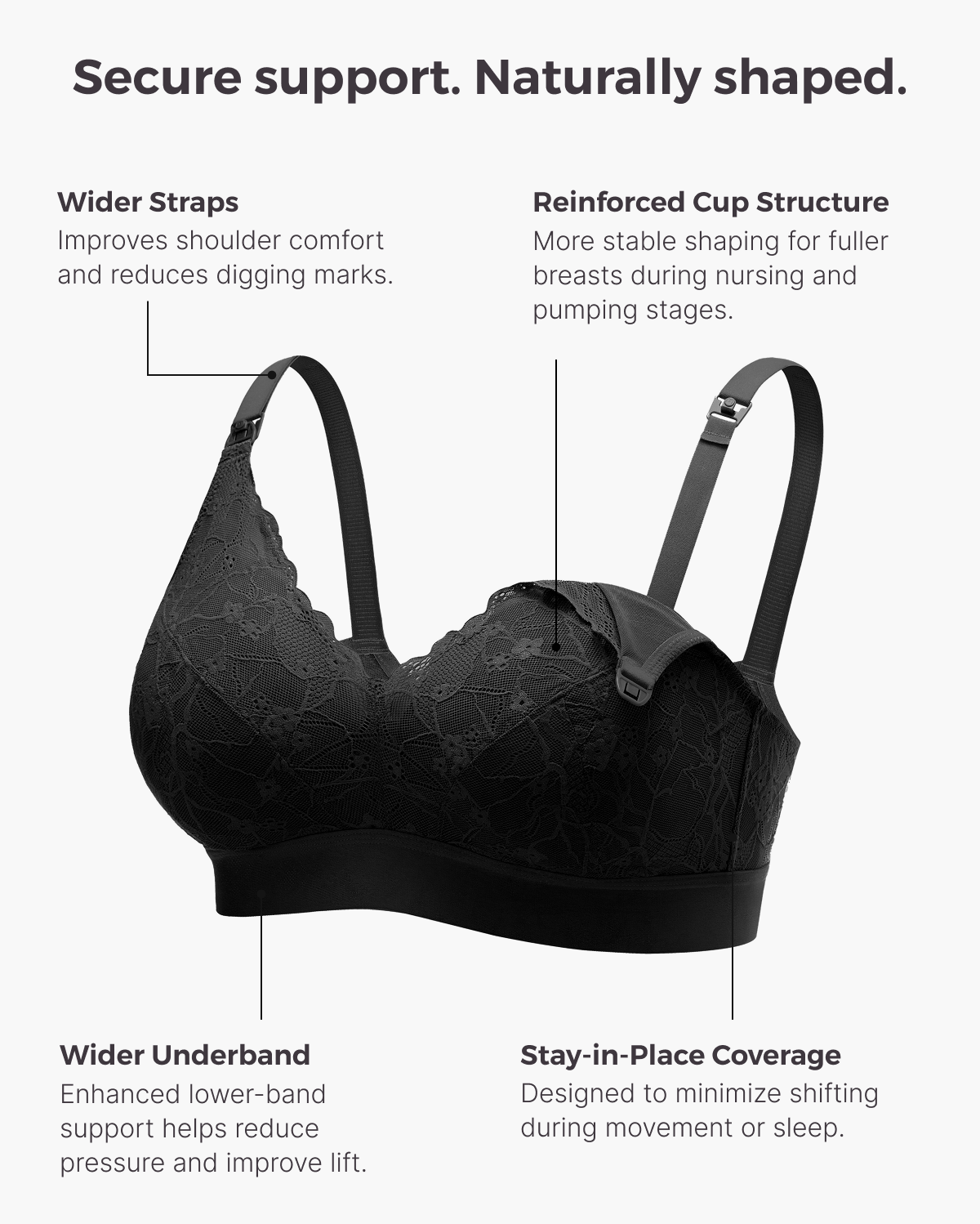 Upgraded Soft Lace Nursing Bra V Neck
